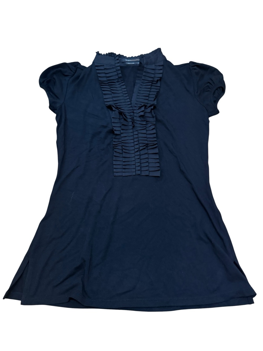 Marc by Marc Jacobs Black Ruffle Front Short Sleeve Top